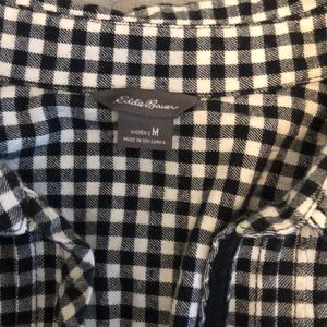 Black and white plaid 1/4 button up